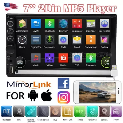 Mirror Link For IPHONE Navigation GPS 7  Double 2 Din Car Stereo Radio MP5 Play • $39.10