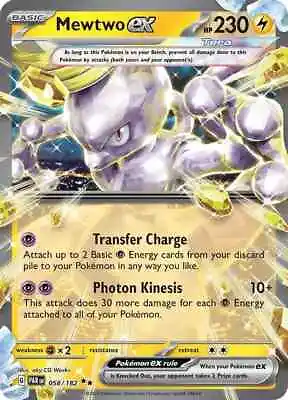 Mewtwo Ex 058/182 - Pokemon TCG Paradox Rift (2023) - NM - Holo Double Rare • $3.39