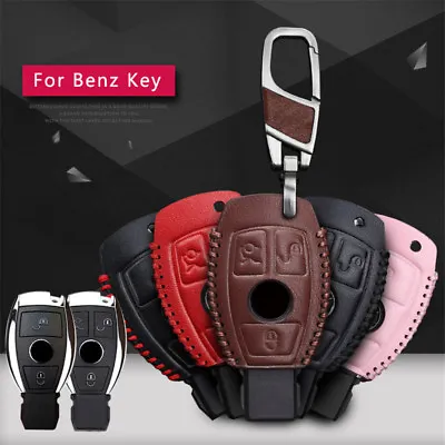 Leather Car Key Fob Case Cover Holder For Mercedes Benz C E S CLA CLS GLA Class • $12.63