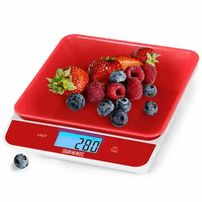 Duronic Digital Kitchen Scales With Bowl KS100 RD | Red/White Design With 1.2L B • £12.99