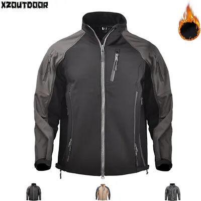 Waterproof Mens Soft Shell Jacket Fleece Coat Windbreaker Tactical Military Camo • $68.39