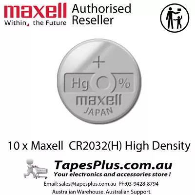 10x MAXELL CR2032 (H) High Density JAPAN Lithium Coin Button Battery Batteries • $13.45