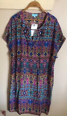 Blue Illusion Pure Silk Kaftan 2L/3L Size 18-20 BNWT • $50