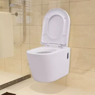 Wall Hung Toilet Ceramic White Q2W9 • £277.81