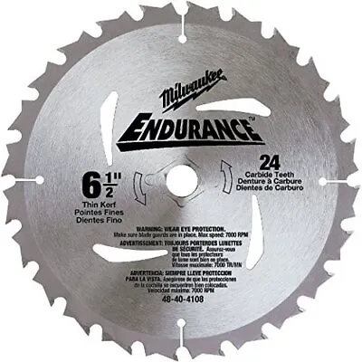 Milwaukee 6-1/2In 24T ATB General Purpose Saw Blade W 5/8In Arbor • $12.30