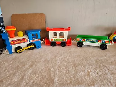 Fisher Price Little People Vintage EXPRESS TRAIN: ENGINE FREIGHT CABOOSE • $25