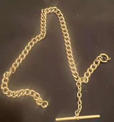 Vintage Estate Gold Filled? Plate? Pocket Watch Chain T Bar • $22