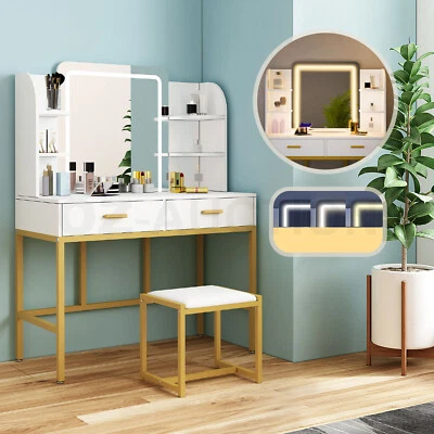 $249.95 • Buy Maxkon Dressing Table Set Lighting Vanity Makeup Desk LED Lighted Mirror Bedroom