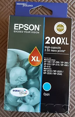 Epson 200XL Genuine High Capacity Cyan Ink Cartridge (BNIB) • $32.95