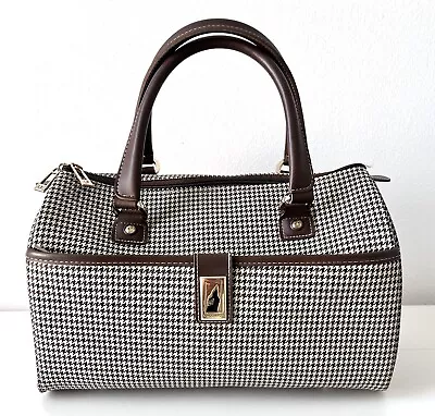 London Fog Cambridge 360HL Houndstooth Brown Satchel Cabin Bag Carry On • $45