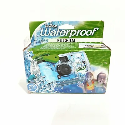 FujiFilm Quicksnap Waterproof Camera (17ft) Aqua Blue 27 Exposures Exp 6/2023 • £9.49