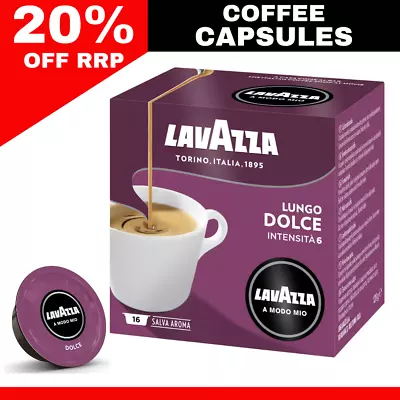 Lavazza A Modo Mio Lungo Dolce Coffee Capsules 16-Count Pack Of 6 (96 Capsules) • $64.99