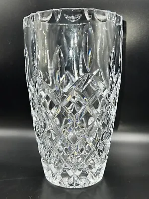 Waterford Alana Crystal Round Flower Vase Diamond Cut Handcrafted Ireland Cut • $99.99