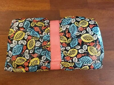 VERA BRADLEY Vinyl Frill “Happy Snails” Coral Clutch Wallet Purse Wristlet Strap • $11.90