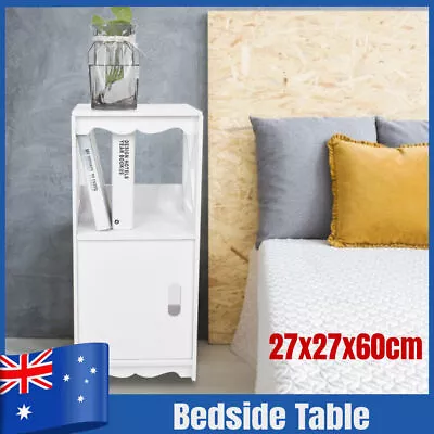 2 Layer Bedside Tables Drawers Side Table Nightstand White Storage Cabinet Wood • $33.99