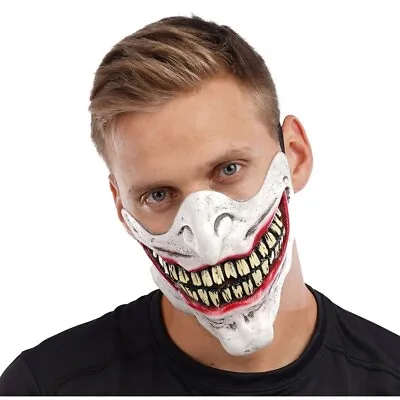 £6.99 • Buy Creepy Smile Joker Mouth Latex Mask Halloween Scary Monster Devil Fancy Dress