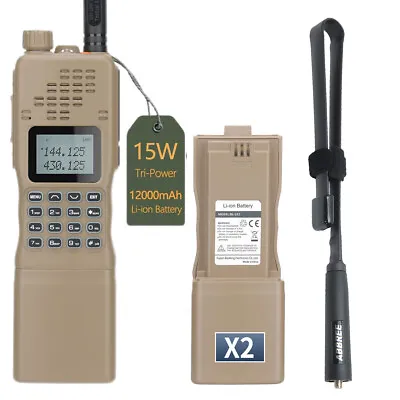 Baofeng AR-152 15W Walkie Talkie Dual Band Military Ham Radio &  Antenna Battery • $106.99