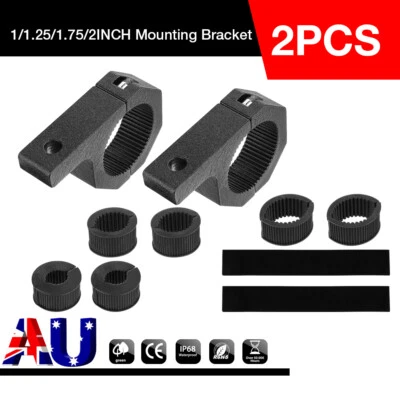 $21.88 • Buy 2X 2 INCH 25-50mm Bullbar Mounting Bracket Clamp For LED Light Bar Tube Mounts