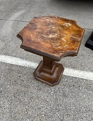 Vintage Heirloom Weiman Side Table- Brown With Carvings • $75