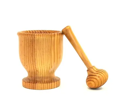 Mortar Wood With Pestle Vintage Pill Crusher 4 3/8 Inches Tall  • $17