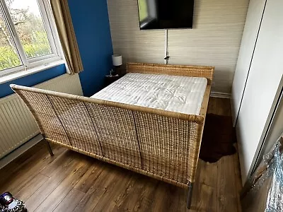 IKEA Rattan King Bed Frame With Base • £150
