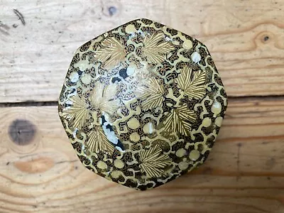 £4.99 • Buy Antique Papier Mache Jewellery Box - Gold/leaves Design - Trinket Pot 