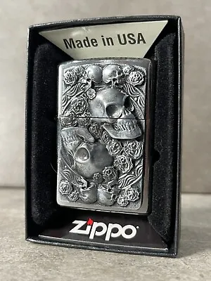 Zippo 3D Skulls And Roses Lighter • £39.99