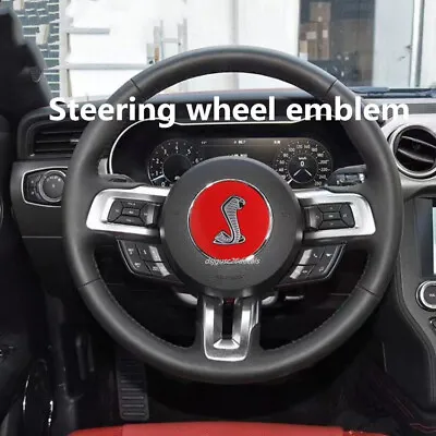 3.35'' Red Steering Wheel Center Emblem Badge Sticker For MUSTANG SHELBY • $12.59