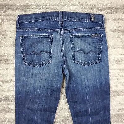 7 For All Mankind Jeans Womens 28 Low Rise Straight Dark Wash Denim Blue • $14.95