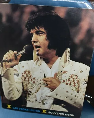 VERY RARE Elvis Presley Las Vegas Hilton Souvenir Menu Probably 1974 • $125