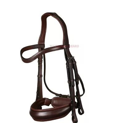 Draft Pony Cob Size English Padded Real Leather Brown Horse Bridle With Reins • $94