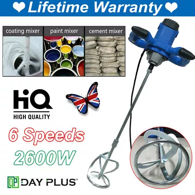 £46.33 • Buy 2600W 6-Gear Speed Electric Plaster Paddle Mixer Drill 240V Paint Cement Stirrer