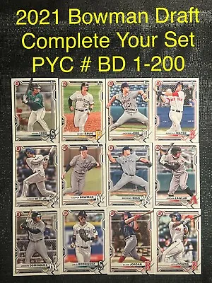 2021 Topps 1st Bowman Draft You Pick Complete Your Set PYC #1-200 Lawlar Mayer • $0.99