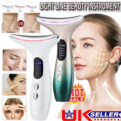 LED Microcurrent Facial Skin Tightening Lifting Device Face Neck Beauty Machine • £20.95