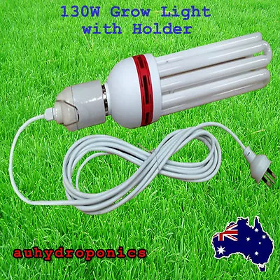 Hydroponic 130W ENERGY SAVING GROW LIGHT 14000K COMPACT FLUORESCENT LAMP&HOLDER • $65