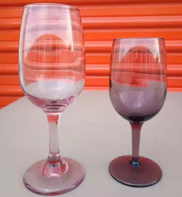 Pink  Wine Goblet  Stemware Set Of 2 • $19.50