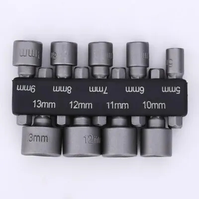 9Pcs 1/4 Hex Nut Driver Screw Socket Metric Impact Drill Bits DIY Tool Set Pro • $19.88