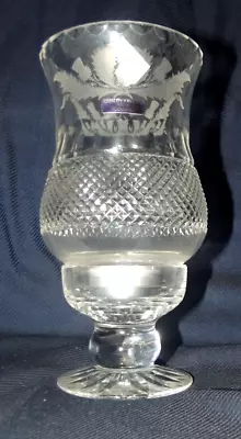 Edinburgh Crystal Etched Thistle Crofters Lamp Hurricane Lantern 165mm Tall • £69.99