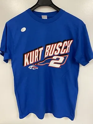 Kurt Busch #2 Penske Racing Miller Lite Checkered Flag Blue Men's Shirt Large C • $24.98