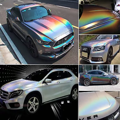 Car Iridescence Rainbow Laser Holographic Chameleon Chrome Vinyl Wrap Sticker CB • £344.99