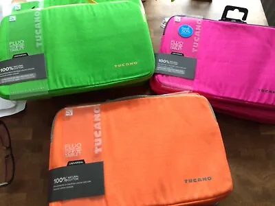 Fluo Universal Cotton Sleeve Bag For IPads And Tablets 8” 10” Blue Pink Green • £3.99