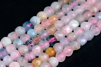 4x4MM Beryl Morganite Aquamarine Faceted Cube Grade A Genuine Natural Beads • $7.39