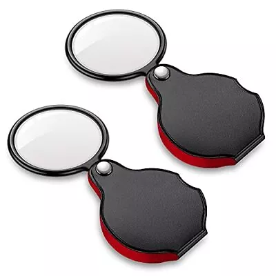 Upgrade 2PCS 5X Mini Pocket Magnifying Glass Small Magnifying Glasses With • $10.42