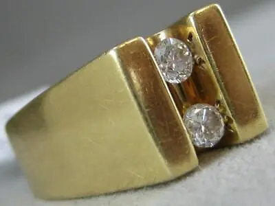 Estate Round Diamond 14kt Yellow Gold Mens Tension Band Pinky Ring 9mm #l1325.7 • $1800