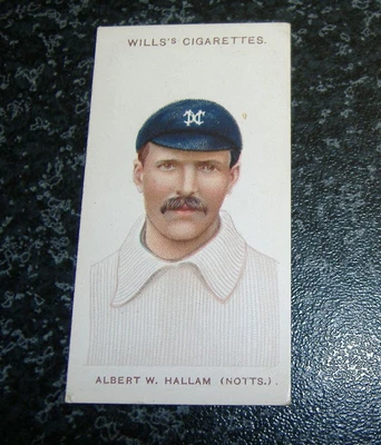 £5 • Buy Wills - Cricketers 1908 (Small S) No36 - Albert W. Hallam, Nottinghamshire