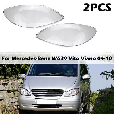 2x Headlight Lampshade Lens Cover For Mercedes Benz W639 Vito Viano 2004-2010 • $59.99