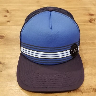 $11.33 • Buy O'Neil Hat Cap Snap Back Mesh Foam Trucker Surfer Blue Black Striped One Size