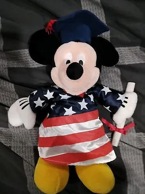 Disney Graduation Mickey Mouse Plush American Flag Gown Diploma. Approx. 17 .  • $21