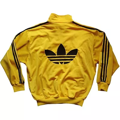 Adidas Firebird BIG LOGO Track Jacket Mens Size S / M Yellow 90s • $89.99