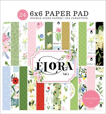 Carta Bella Paper FLORA NO. 4 Floral Flowers 6x6 Scrapbook Paper Cardstock Pad • $6.99